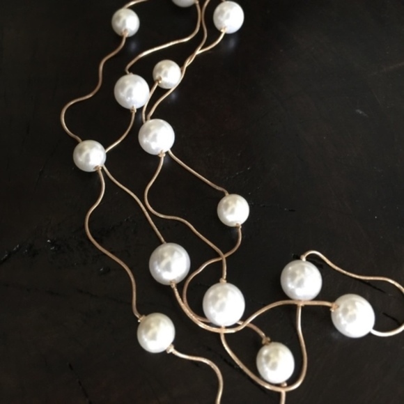 Pearl Silver Snake Chain Necklace - Picture 3 of 4